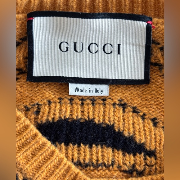Vintage Gucci Tiger Wool Sweater – Made in Italy Grey Knit Pullover - Picture 7 of 7